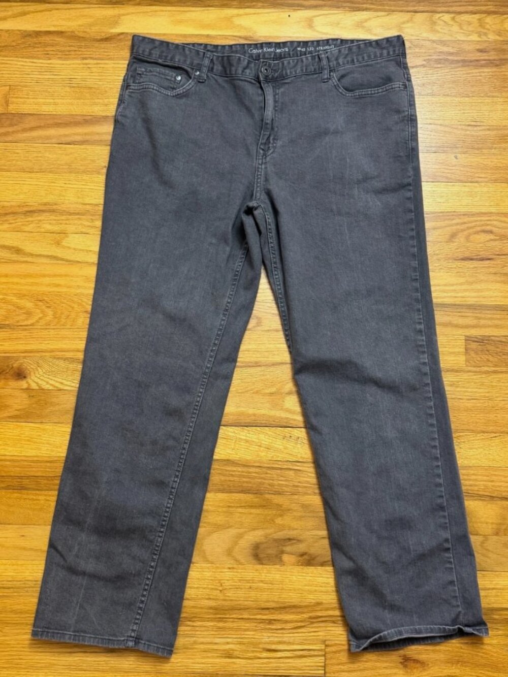 Calvin Klein Mens Gray Straight Jeans W40 X L30 Denim Stylish